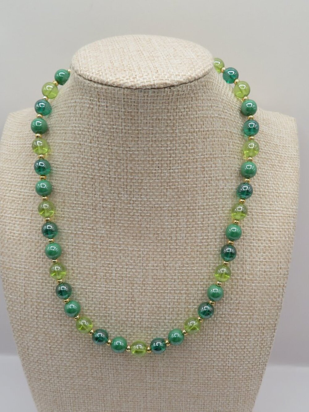 Zecchin Atelier Yellow Green Gold Tone Beaded Necklace